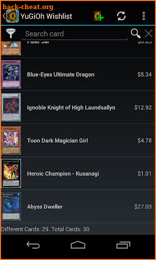 Wishlist for YuGiOh! Pro screenshot