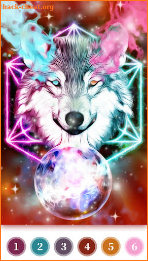 Wolf Coloring Book - Color by number paint games screenshot