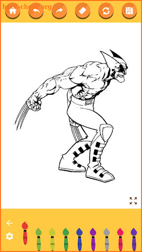 Wolverine coloring book screenshot