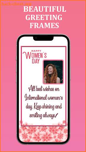 Womens day greeting frame card screenshot