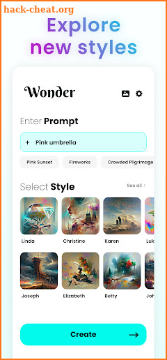Wonder - AI Art Generator screenshot