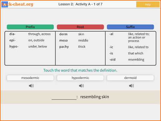 Word Roots Level 3 screenshot