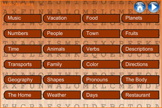 Word Search English Spanish screenshot