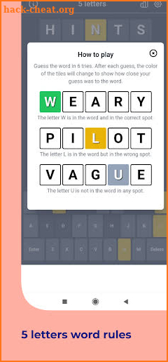 Words 5 Letters screenshot