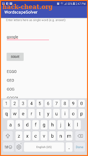 Wordscape Solver screenshot