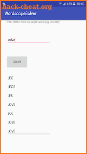 Wordscape Solver screenshot