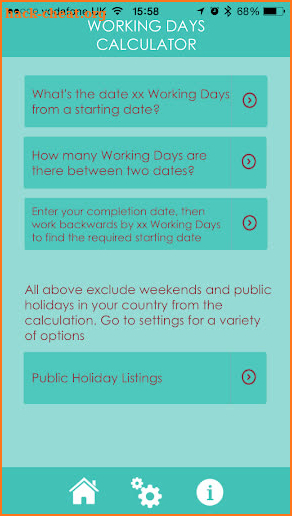 Working Days Calculator screenshot