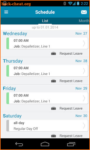 Workloud screenshot