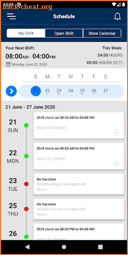 Workportal screenshot