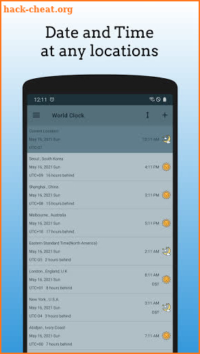 World Clock - TimeZone Widget screenshot