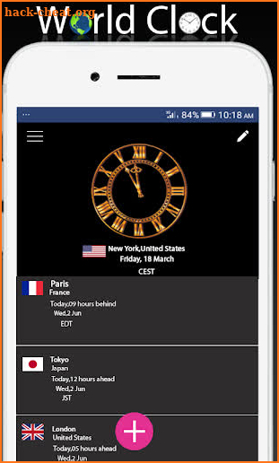 World clock widget and weather: Time of Countries screenshot