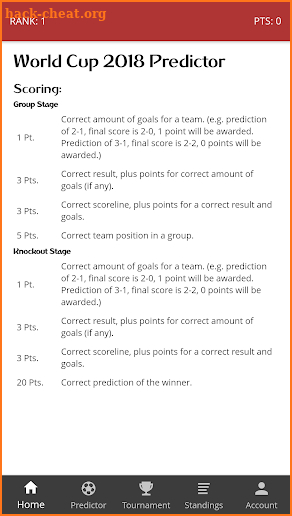 World Cup 2018 Predictor screenshot