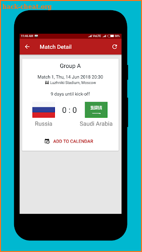 World Cup 2018 Russia Schedule Scores screenshot