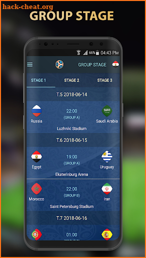 World Cup 2018 - Schedule screenshot