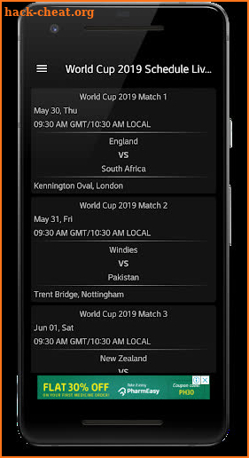 World Cup 2019 Schedule Live Score screenshot