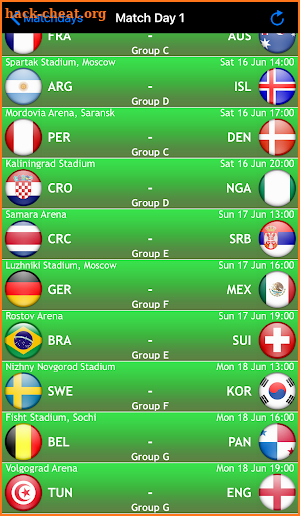 World Cup App Russia 2018: News, teams, results screenshot