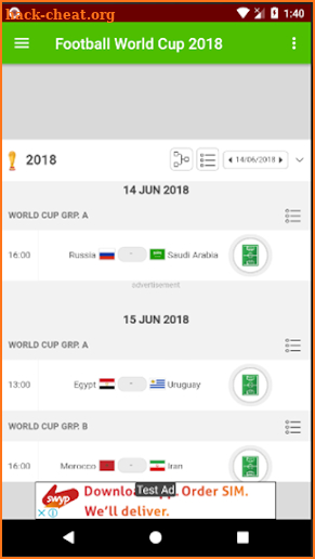 World Cup Football 2018 Russia Live Scores & More screenshot