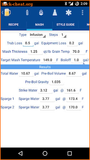 Wort Homebrew Calculator Pro screenshot