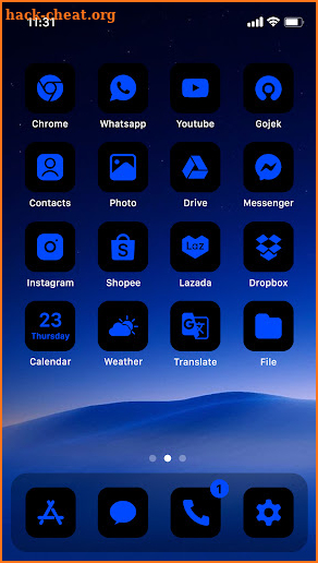 Wow Blue Dark Theme - HD Theme screenshot