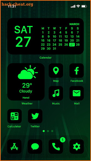 Wow Green Black Theme screenshot