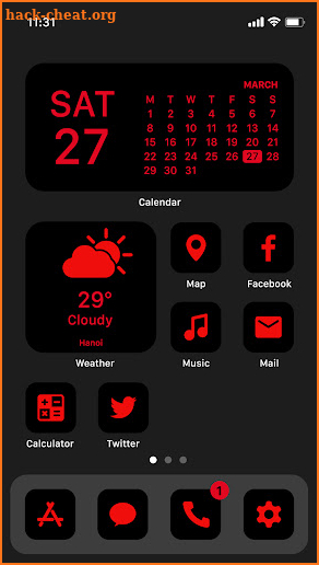 Wow Red Black Theme screenshot