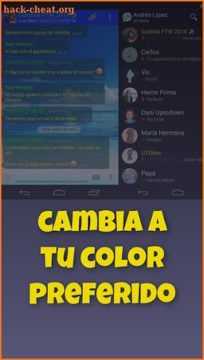 WP Plus 2019 Chat De Colores Rosado Azul Guia screenshot