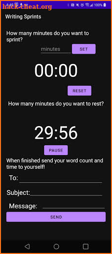 Writing Sprints screenshot