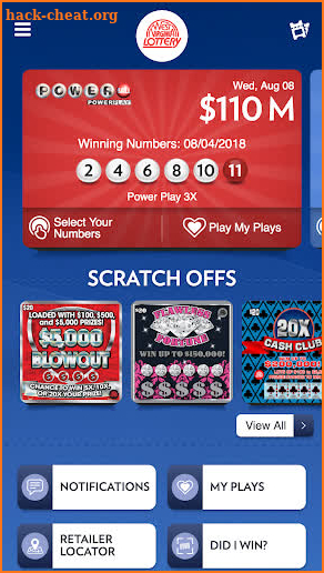 WV Lottery screenshot