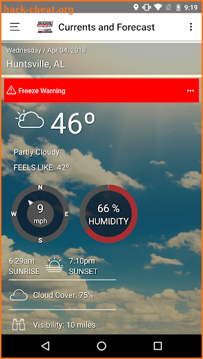 WZDX Weather screenshot