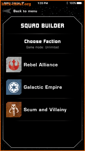 X-Wing Squad Builder by FFG screenshot