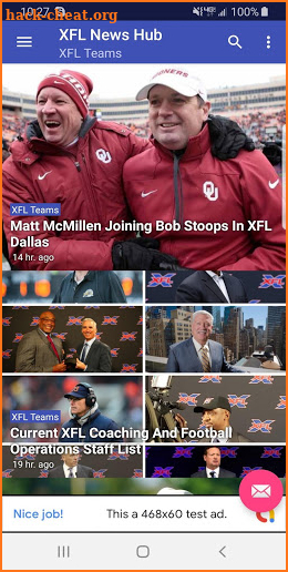 XFL News Hub screenshot