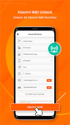 Xiaomi Network Unlock App screenshot