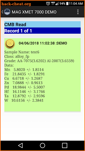 XMET 7000 CMB Demo screenshot