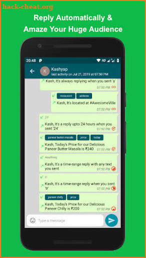 YaaRobot - Auto Reply for WhatsApp screenshot