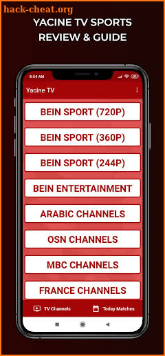 Yacine TV Apk Bein Sport Tips screenshot