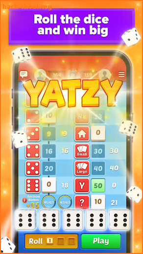 Yatzy Vacation dice game screenshot