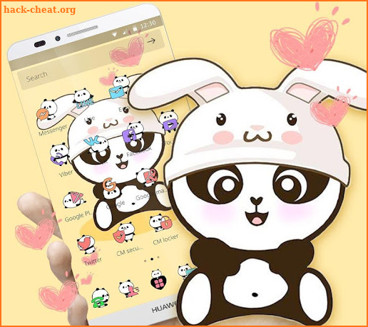 Yellow Cute Panda Bunny Theme screenshot