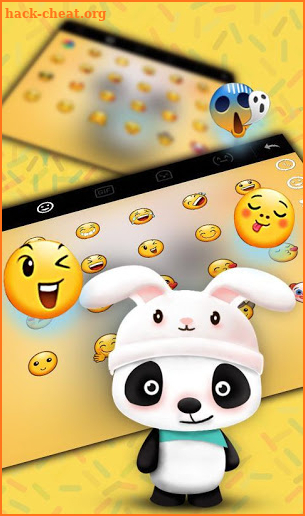 Yellow Cute Panda Rabbit Keyboard Theme screenshot