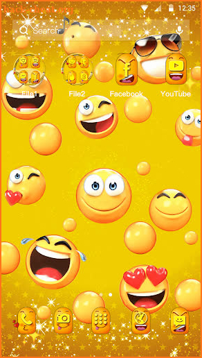 Yellow Emoji Lovely Face Theme screenshot