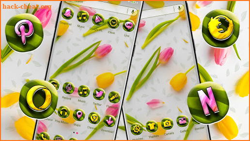 Yellow Pink Tulips Launcher Theme screenshot