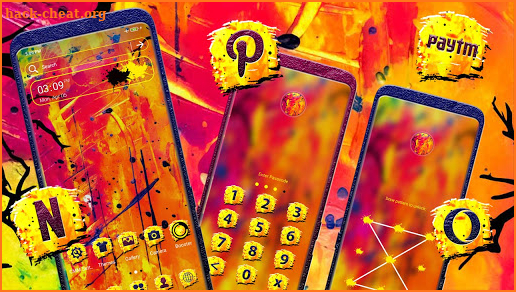 Yellow Red Painting Launcher Theme screenshot