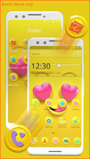 Yellow Smile Love Face Theme screenshot