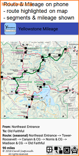 Yellowstone Mileage screenshot