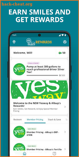 Yesway & Allsup’s Rewards screenshot