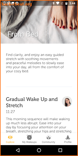 yoga wake up screenshot