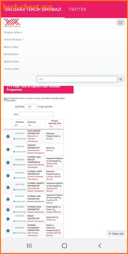 YÖK Atlas -Tercih Sihirbazı screenshot