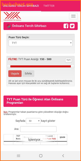 YÖK Atlas -Tercih Sihirbazı screenshot