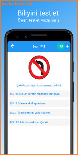 Yol nişanları - Sürücülük vəsiqəsi 2020 screenshot