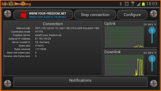 Your Freedom VPN Client screenshot