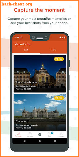 Your photos as postcards with Skypaper screenshot